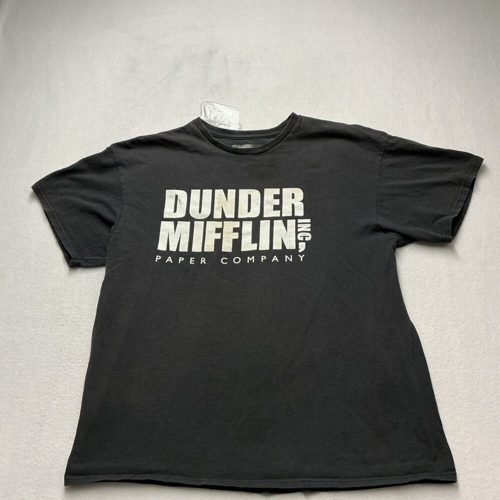 Vintage The Office Dunder Mifflin Paper Company TShirt Black Ripple Mens XL,4296